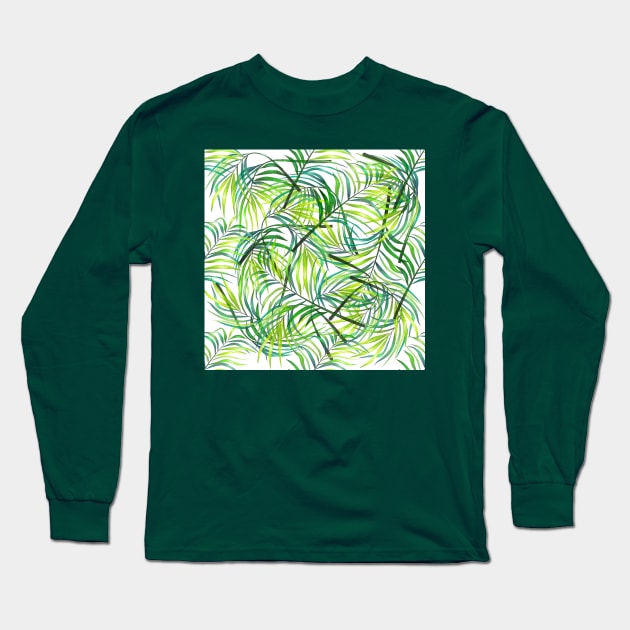 Colorful Tropical Fronds Long Sleeve T-Shirt by StudioGrafiikka